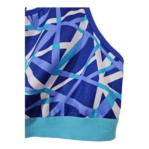 Old Navy Active Blue & Aqua Racer Back Sports Bra - Size L - Picture 2 of 7